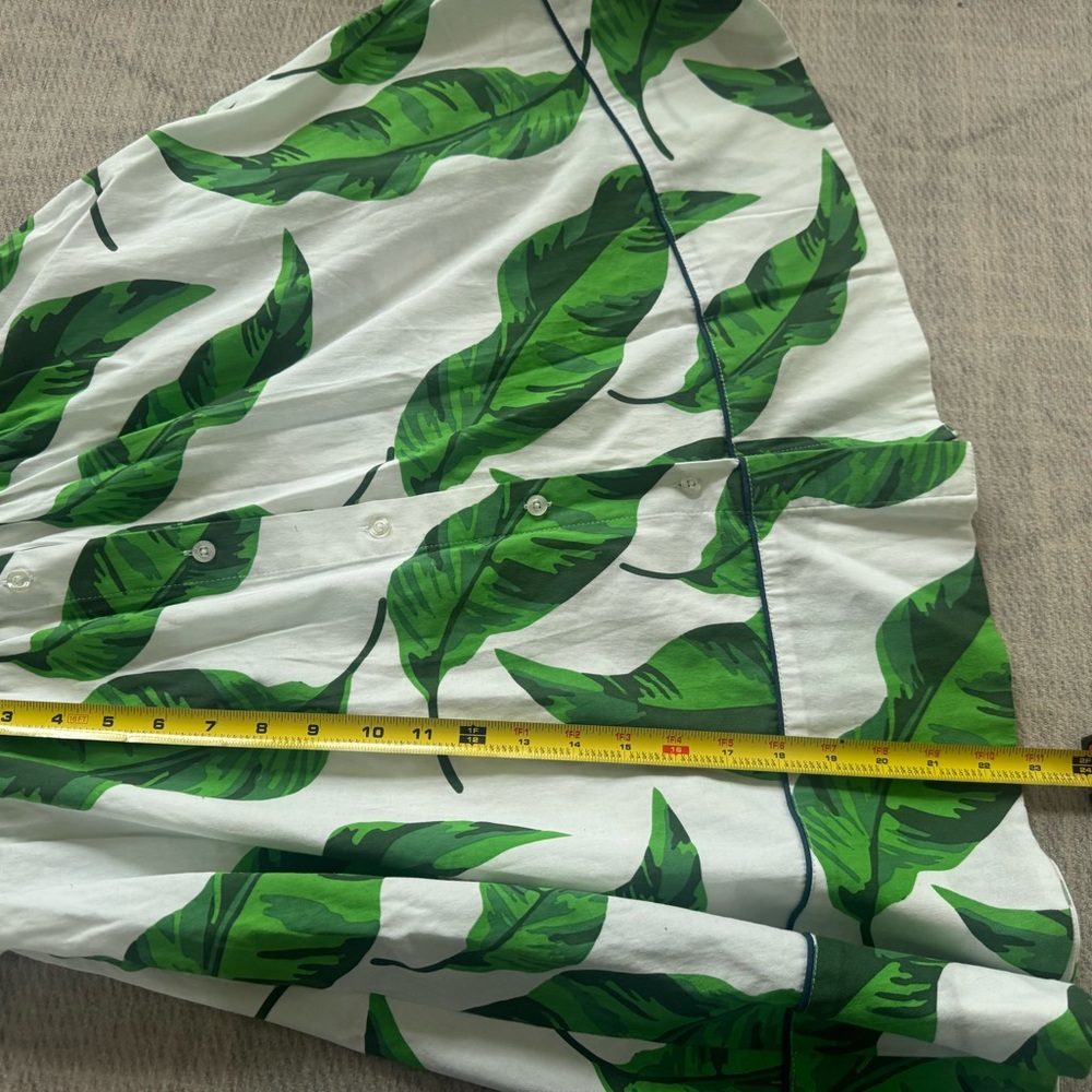 Katie Kime White Skirt with Green Leaf Print - Picture 5 of 14